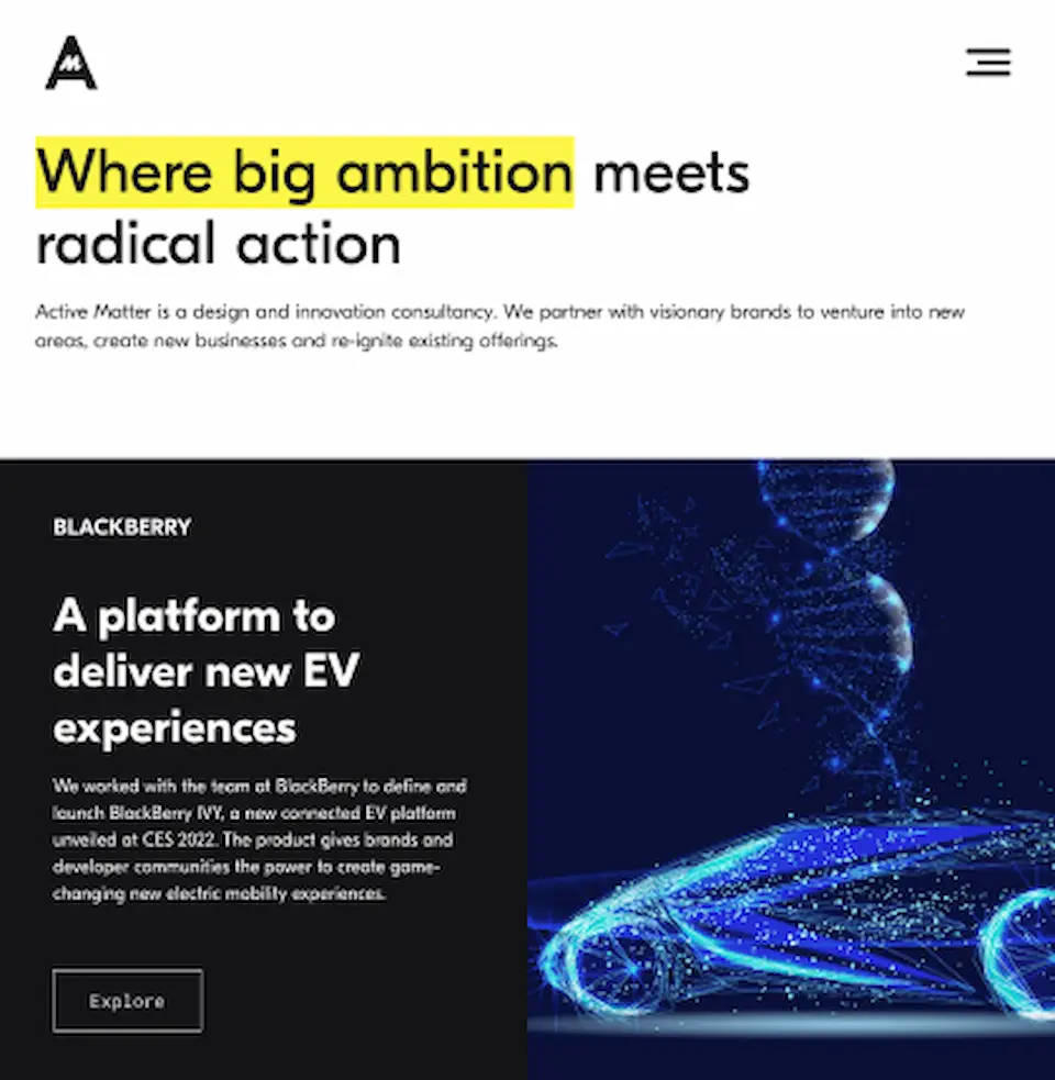 Active Matter website screenshot